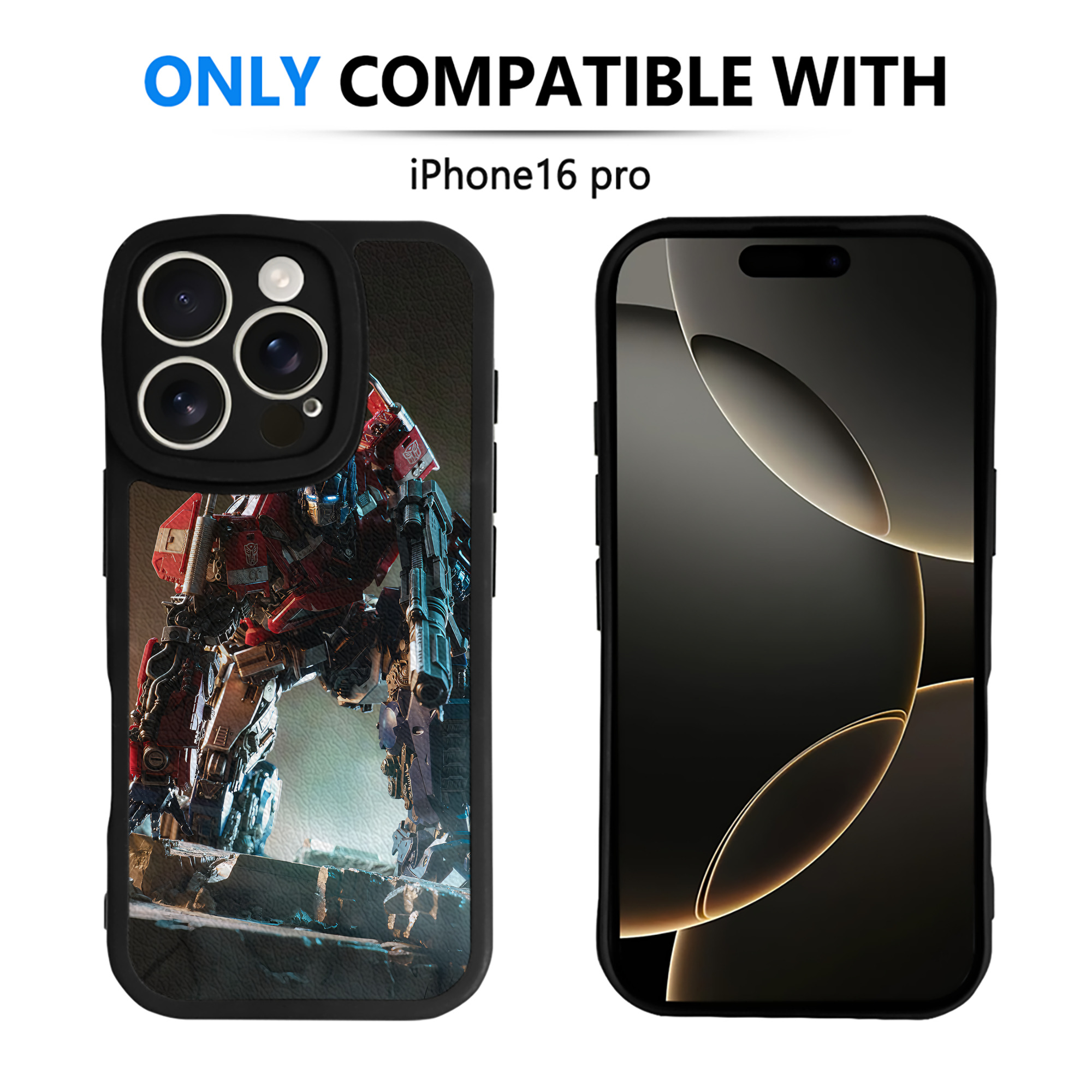 （画像用） Transformers トランスフォーマー 【iPhone 16シリーズ対応】シリコンスマホケース（レザー調） 材質：シリコン